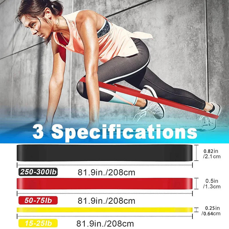 Resistance Bands 3 Pcs Gym Band Workout Rubber Loop For Exercise Strength Training Fitness Powerlifting Body Stretching CrossFit